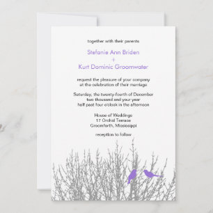 Invitación Dark Pastel Purple Elegant Boda de Invierno DIY In
