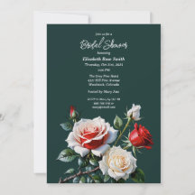Dark Pretty pink white red roses bridal shower