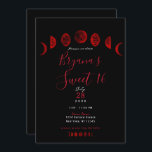 Invitación Dark Red Black Moon Phases Gótica Boda Sweet 16<br><div class="desc">Personalizar para cualquier evento</div>