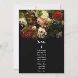 Invitación Dark romantic moody wedding seating chart card