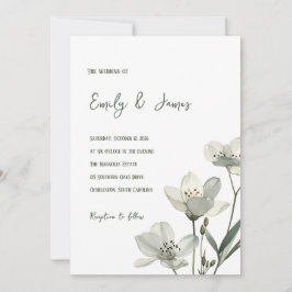 Invitación Dark Sage Green Botanical Wedding