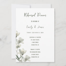 Invitación Dark Sage Green Botanical Wedding