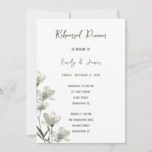 Invitación Dark Sage Green Botanical Wedding