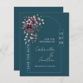 Invitación Dark Teal, Dusty Purple Arch Save the Date |