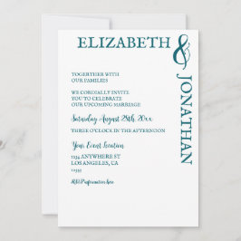Invitación Dark Teal Modern Typography Couples Shower