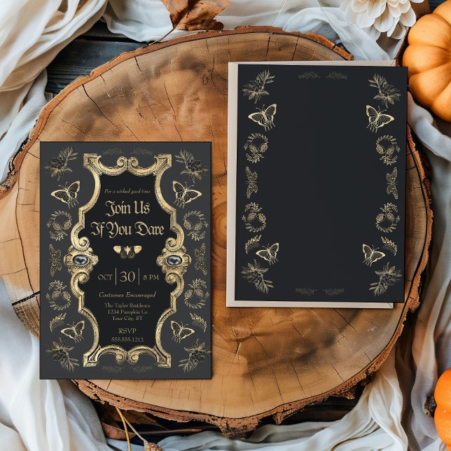 Invitación Dark Victorian Gótico Adulto Halloween Party (Subido por el creador)