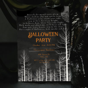 Invitación Dark Woods Poem Halloween Party