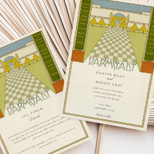 Invitación Darmstadt Alemania Art Nouveau y Jugendstil Boda