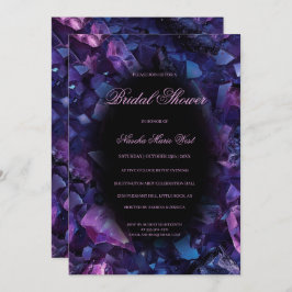 Invitación Darple Purple Boho Crystals Bridal Shower