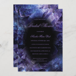 Invitación Darple Purple Boho Crystals Bridal Shower