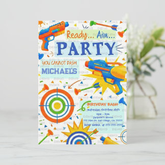 Invitación Dart Gun Birthday Invitation