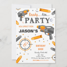 Invitación Dart Gun Birthday Party