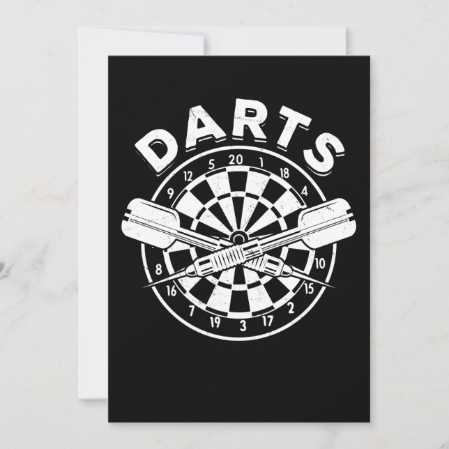 Invitación Darts Dartboard Men Dart Player 180 Retro (Anverso)