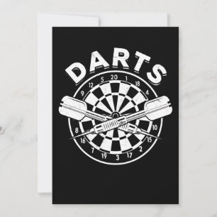 Invitación Darts Dartboard Men Dart Player 180 Retro