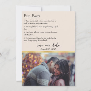 Invitación Datos divertidos sobre la foto de la novia y el no