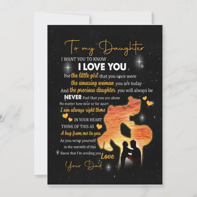 Invitación Daughter Gift |Carta A Mi Hija Amor De Papá (Anverso)