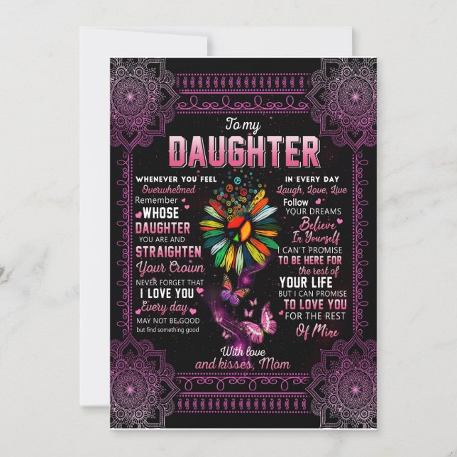 Invitación Daughter Gift | Carta A Mi Hija De Mamá (Anverso)