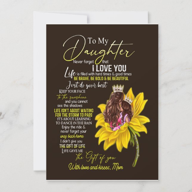 Invitación Daughter Lovers | A Mi Hija La Mamá De Amor (Anverso)