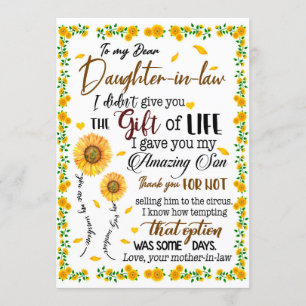 Invitación Daughter Lovers   A Mi Querida Hija De Derecho