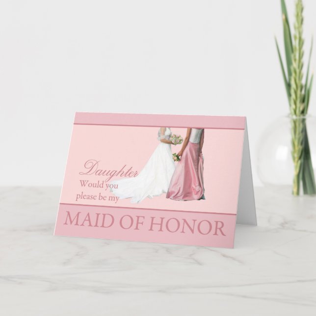Invitación Daughter, Please be my Maid of Honor? (Anverso)