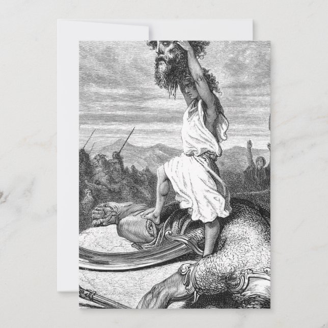 Invitación David Slay Goliath De Gustave Dore 1886 (Anverso)