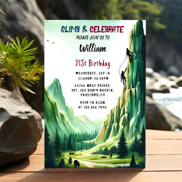Invitación Day Boy Tree Fun Cliff Rock Climbing 21st Birthday