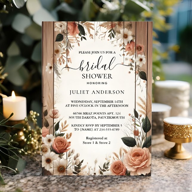 Invitación Day Garden Spring Wood Boho Rustic Bridal Shower (Subido por el creador)
