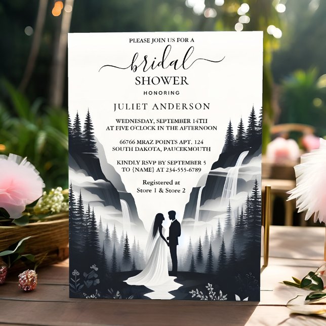 Invitación Day River Rain Cloud Smoky Mountain Bridal Shower (Subido por el creador)