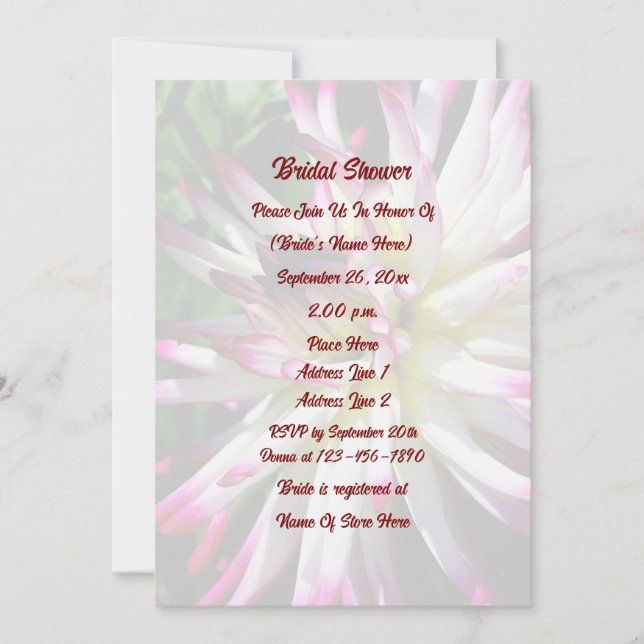 Invitación Dazzling Dahlia Flor Ducha de novia (Anverso)