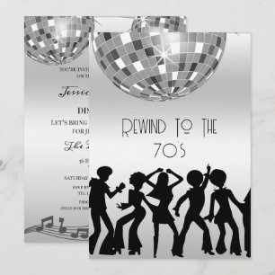 Invitación Dazzling Disco Ball 70's Disco Cumpleaños