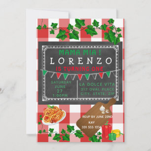 Invitación de 1º cumpleaños de Italia