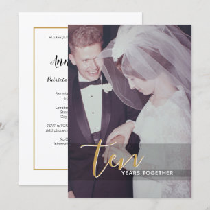 Invitación de 10º Aniversario de Boda y Foto