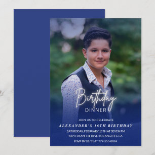invitación de 16 cumpleaños Cena de cumpleaños Fot