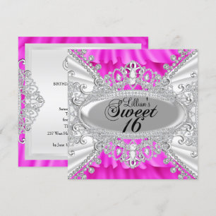 Invitación de 16 Cumpleaños con Diamante de Brillo