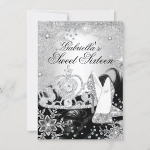 Invitación de 16 Cumpleaños Dulce Invierno Brillo