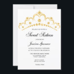 Invitación de 16 Fiestas de Diamante de Oro Tiara<br><div class="desc">Invitación de Fiesta Gold Diamond Tiara Sweet 16 Ver colección de correspondencias en la tienda Nest y Nest en Zazzle</div>