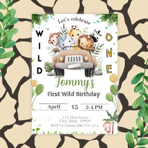 Invitación de 1 cumpleaños salvaje