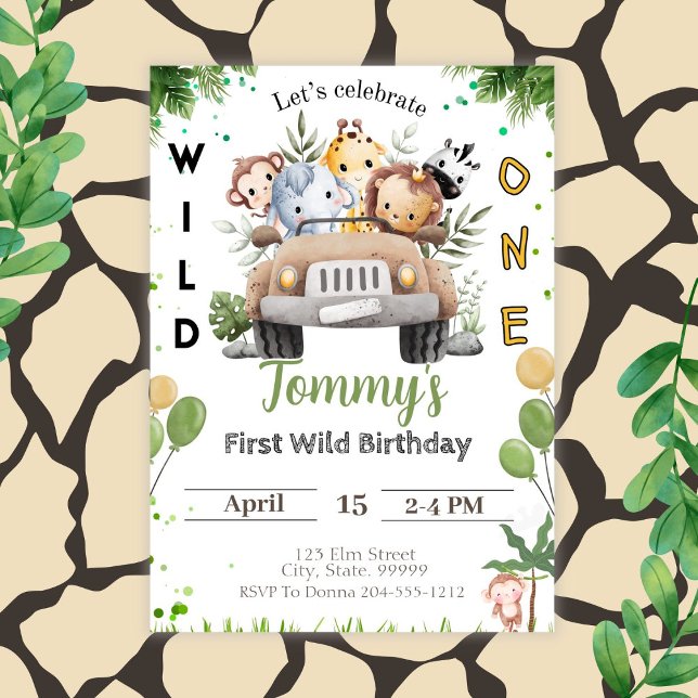 Invitación de 1 cumpleaños salvaje (Subido por el creador)
