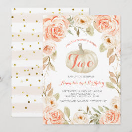 Invitación de 2º cumpleaños a la Calabaza de Peach