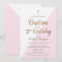 Invitación de 2º cumpleaños a la Cruz de Oro Rosa