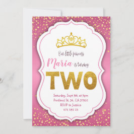 Invitación de 2º cumpleaños a la Princesa Confetti