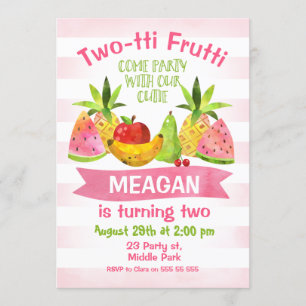 Invitación de 2º cumpleaños a Twotti Frutti