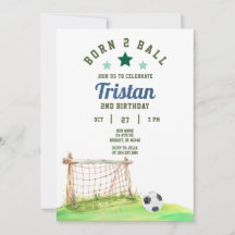 Invitación de 2º cumpleaños a un partido de fútbol
