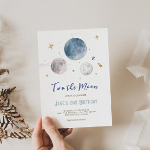 Invitación de 2º cumpleaños al espacio ultraterres
