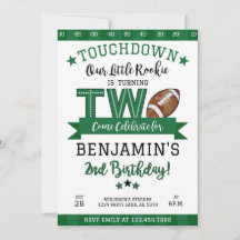 Invitación de 2º cumpleaños al fútbol blanco