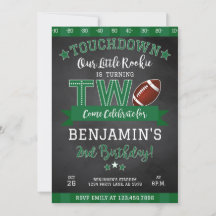 Invitación de 2º cumpleaños al fútbol negro