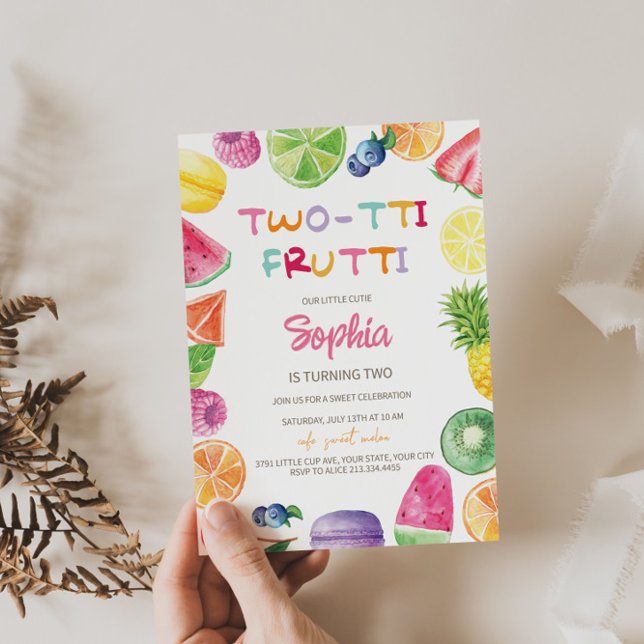 Invitación de 2º cumpleaños de Frutti Two-Tti (Subido por el creador)