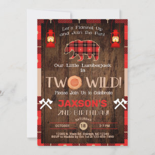 Invitación de 2º cumpleaños del niño de Lumberjack