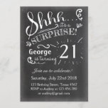 Invitación de 21 cumpleaños sorpresa Chalkboard Ru<br><div class="desc">(H) ¡Una manera perfecta de invitar a sus invitados a esta fiesta especial de cumpleaños!</div>