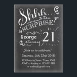Invitación de 21 cumpleaños sorpresa Chalkboard Ru<br><div class="desc">(H) ¡Una manera perfecta de invitar a sus invitados a esta fiesta especial de cumpleaños!</div>